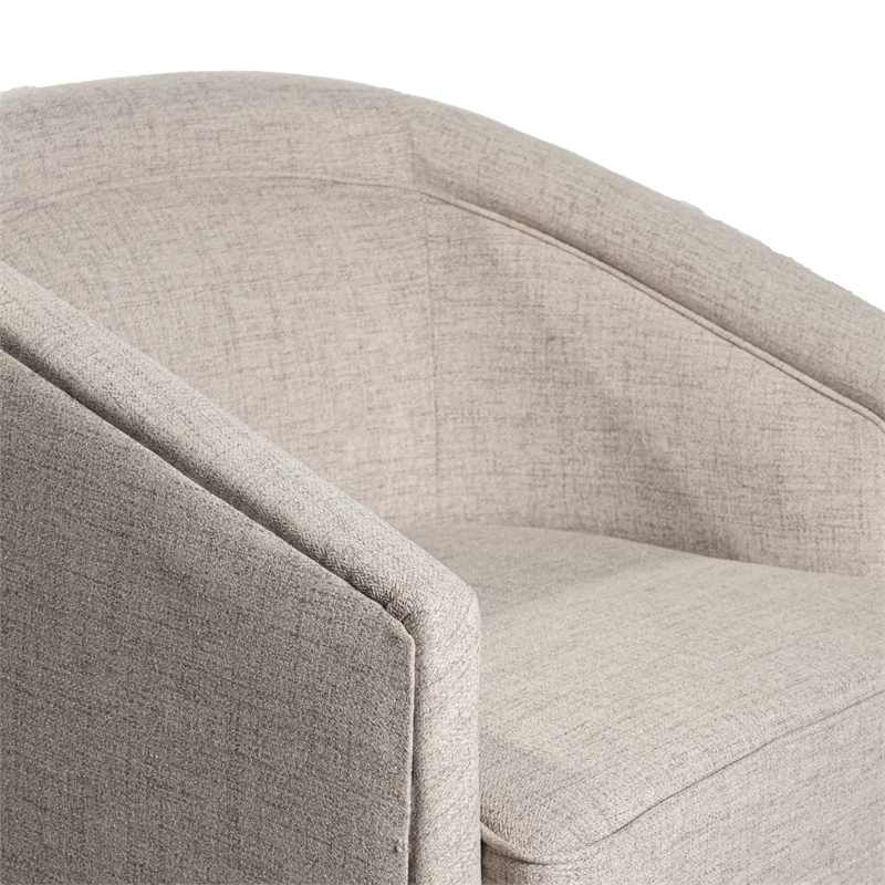 Pemberly Row Traditional Club Style Accent Chair with 360 Swivel Base in Cream