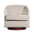 Pemberly Row Traditional Club Style Accent Chair with 360 Swivel Base in Cream