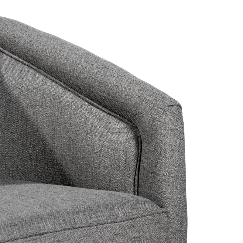 Pemberly Row Traditional Club Style Accent Chair with 360 Swivel Base in Gray