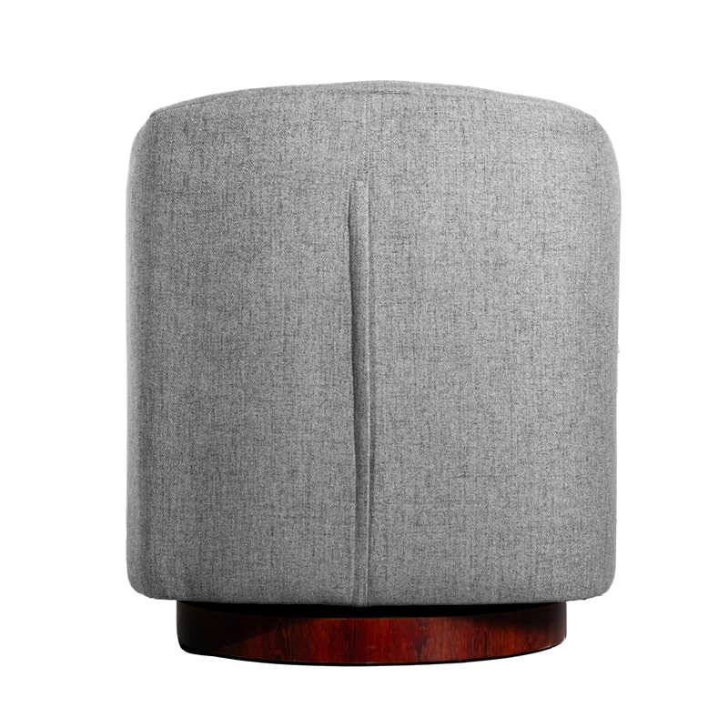 Pemberly Row Traditional Club Style Accent Chair with 360 Swivel Base in Gray