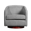Pemberly Row Traditional Club Style Accent Chair with 360 Swivel Base in Gray