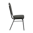 Pemberly Row Crown Back Banquet Stack Chair in Black Dot Patterned/Black Frame