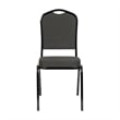 Pemberly Row Crown Back Banquet Stack Chair in Black Dot Patterned/Black Frame