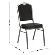 Pemberly Row Crown Back Stacking Banquet Chair in Black/Silver Vein Frame