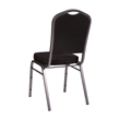 Pemberly Row Crown Back Stacking Banquet Chair in Black/Silver Vein Frame