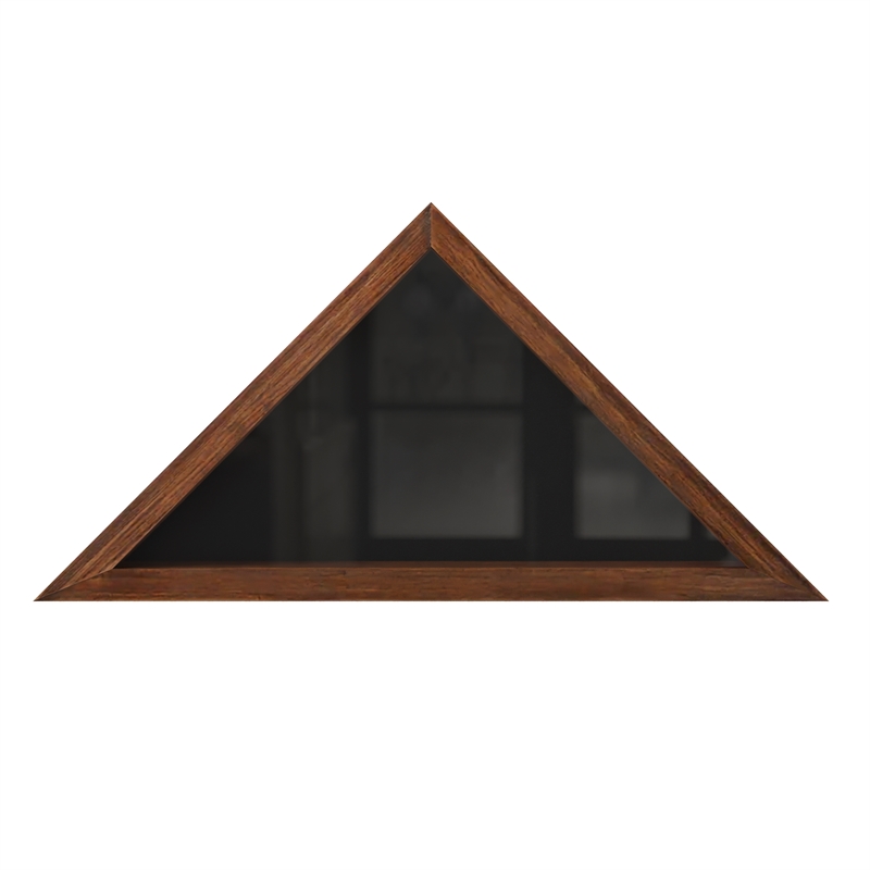Pemberly Row Solid Wood Rustic Brown Display Case for 9.5 x 5 Veterans Flag