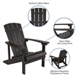 Pemberly Row Star & Moon Fire Pit with Cover & 2 Slate Gray Adirondack Chairs