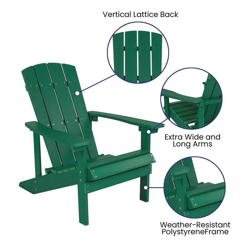 Pemberly Row Star and Moon Fire Pit with Cover and 4 Green Adirondack Chairs
