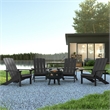 Pemberly Row Star & Moon Fire Pit with Cover & 4 Slate Gray Adirondack Chairs