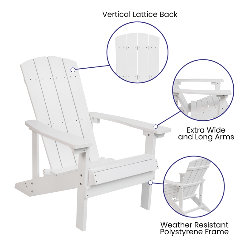 Pemberly Row Star and Moon Fire Pit with Cover and 4 White Adirondack Chairs