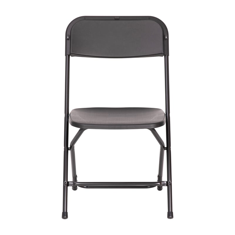 Pemberly Row Wide and Tall Black Plastic Folding Chairs 4 Pack