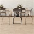 Pemberly Row Wide and Tall Black Plastic Folding Chairs 4 Pack