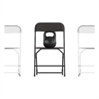 Pemberly Row Wide and Tall Black Plastic Folding Chairs 4 Pack