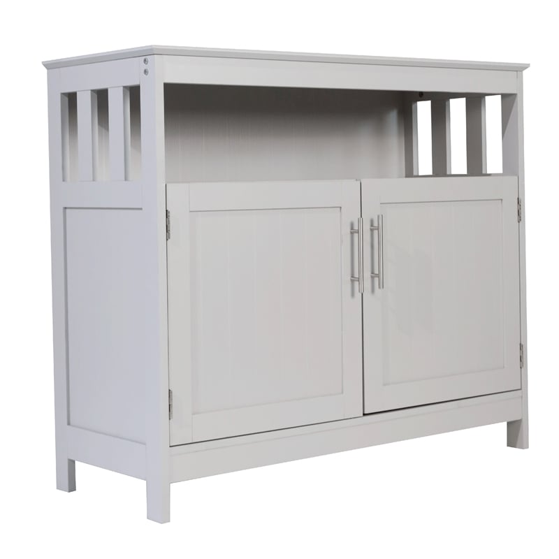 Pemberly Row Classic Sideboard and Buffet Cabinet with Storage in Gray