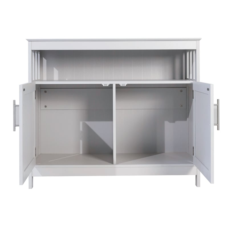Pemberly Row Classic Sideboard and Buffet Cabinet with Storage in Gray