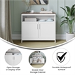 Pemberly Row Classic Sideboard and Buffet Cabinet with Storage in White/Walnut