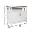 Pemberly Row Classic Sideboard and Buffet Cabinet with Storage in White/Walnut