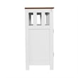 Pemberly Row Classic Sideboard and Buffet Cabinet with Storage in White/Walnut