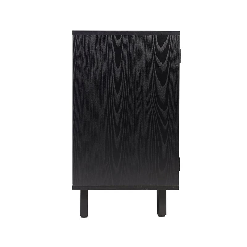 Pemberly Row Classic Sideboard and Bar Cabinet with Storage in Black
