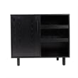 Pemberly Row Classic Sideboard and Bar Cabinet with Storage in Black