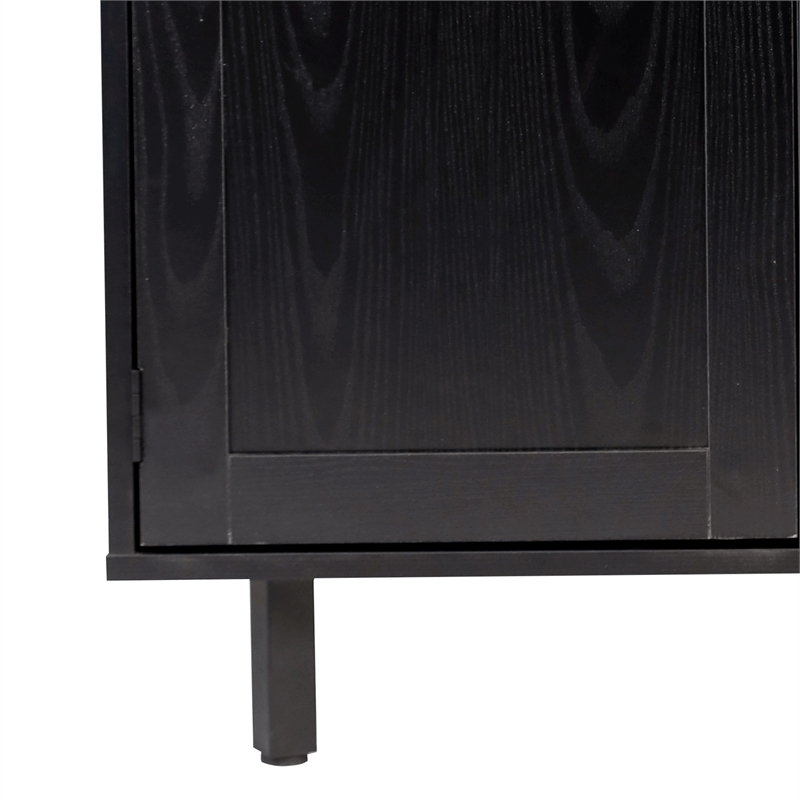 Pemberly Row Classic Sideboard and Bar Cabinet with Storage in Black