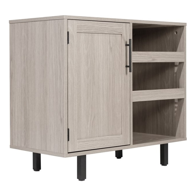 Pemberly Row Classic Sideboard and Bar Cabinet with Storage in Gray