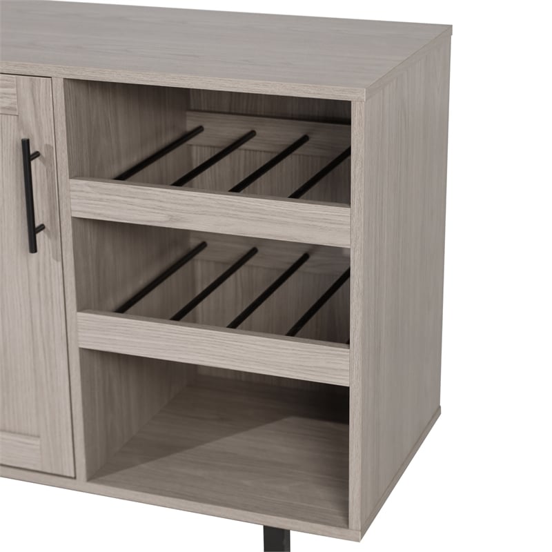 Pemberly Row Classic Sideboard and Bar Cabinet with Storage in Gray