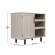 Pemberly Row Classic Sideboard and Bar Cabinet with Storage in Gray