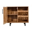 Pemberly Row Classic Sideboard and Bar Cabinet with Storage in Light Brown