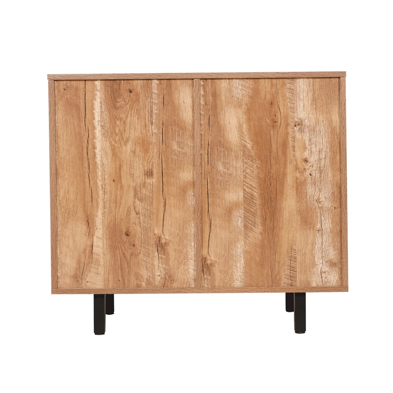 Pemberly Row Classic Sideboard and Bar Cabinet with Storage in Light Brown