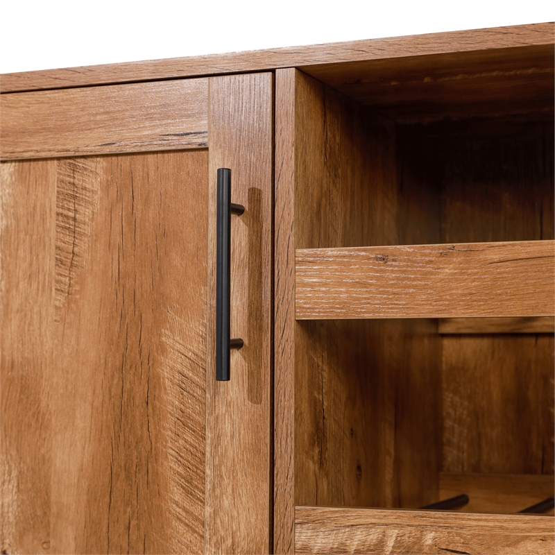 Pemberly Row Classic Sideboard and Bar Cabinet with Storage in Light Brown