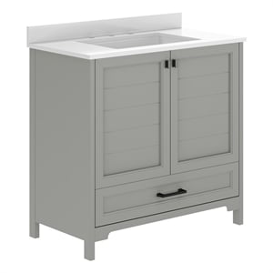 Pemberly Row 36&quot Bathroom Vanity with Undermount Sink Cabinet and Drawer in Gray