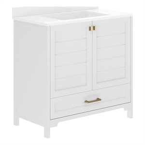 Pemberly Row 36&quot Bathroom Vanity with Undermount Sink Cabinet & Drawer in White