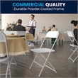 Pemberly Row Wide and Tall White Plastic Folding Chairs 4 Pack