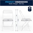 Pemberly Row Wide and Tall White Plastic Folding Chairs 4 Pack