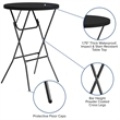 Pemberly Row 2.6 Foot Round Plastic Bar Height Folding Event Table in Black