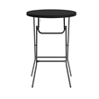 Pemberly Row 2.6 Foot Round Plastic Bar Height Folding Event Table in Black