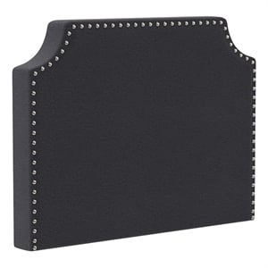 Pemberly Row Contoured Twin Headboard with 2 Power Outlets and USB Ports in Gray