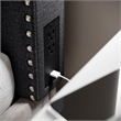 Pemberly Row Contoured Twin Headboard with 2 Power Outlets and USB Ports in Gray