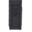 Pemberly Row Contoured Twin Headboard with 2 Power Outlets and USB Ports in Gray