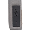 Pemberly Row Upholstered Twin Headboard with 2 Power Outlets & USB Ports in Gray