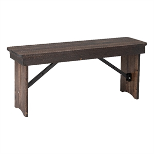 Pemberly Row 40&quot x 12&quot Mahogany Solid Pine Folding Farm Bench