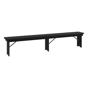 Pemberly Row 8' x 12&quot Solid Pine Farmhouse Folding Bench in Black Wash