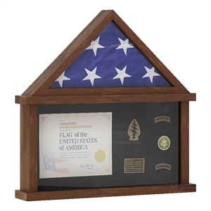 Pemberly Row Glass Front Flag Display Case with Certificate Holder for 9x5 Flag