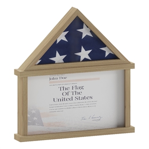 Pemberly Row Glass Front Flag Display Case with Certificate Holder for 9x5 Flag