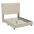 Pemberly Row Full Upholstered Platform Bed with Channel Stitched Headboard