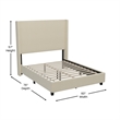 Pemberly Row Full Upholstered Platform Bed with Channel Stitched Headboard