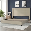 Pemberly Row King Upholstered Platform Bed with Channel Stitched Headboard