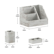Pemberly Row Whitewashed 3 Piece Desktop Organization Set for Tables or Vanity