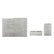 Pemberly Row Whitewashed 3 Piece Desktop Organization Set for Tables or Vanity